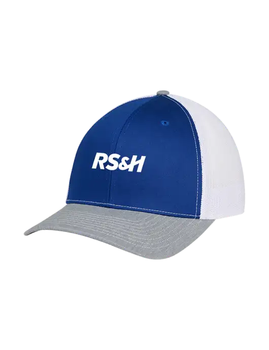 Richardson Adjustable Snapback Original 112 Trucker Cap Royal/HeatherGrey/White Mesh w/RS&H Logo