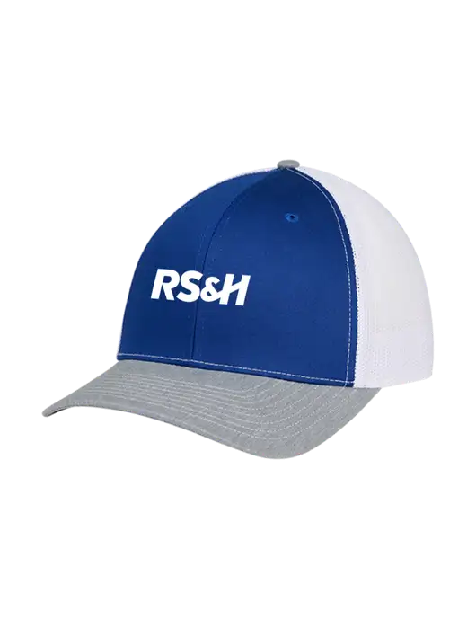 Richardson Adjustable Snapback Original 112 Trucker Cap Royal/HeatherGrey/White Mesh w/RS&H Logo