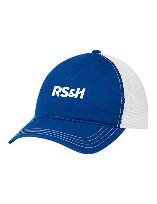 Richardson 111 Garment Washed Trucker Cap Royal w/White Mesh w/RS&H Logo