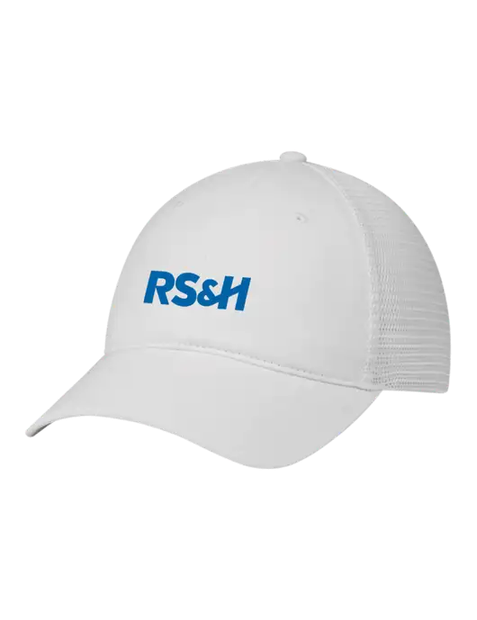 Richardson 111 Garment Washed Trucker Cap White w/White Mesh w/RS&H Logo
