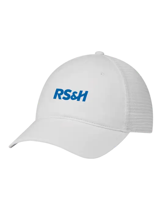 Richardson 111 Garment Washed Trucker Cap White w/White Mesh w/RS&H Logo