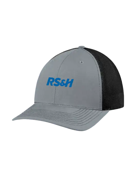 Richardson Adjustable Snapback Original 112 Trucker Cap Heather Grey w/Black Mesh w/RS&H Logo
