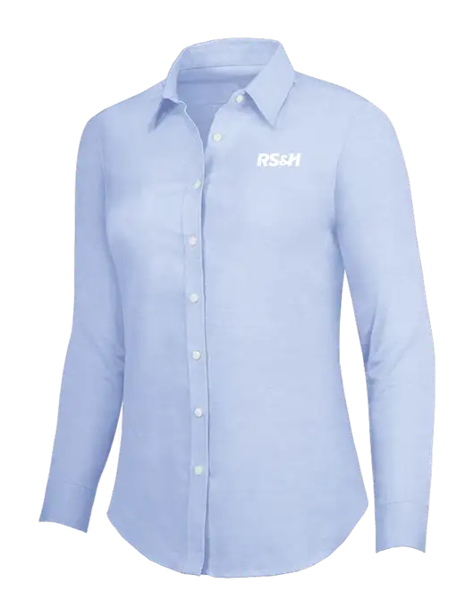 Light Blue Womens SuperPro Oxford Shirt w/RS&H Logo