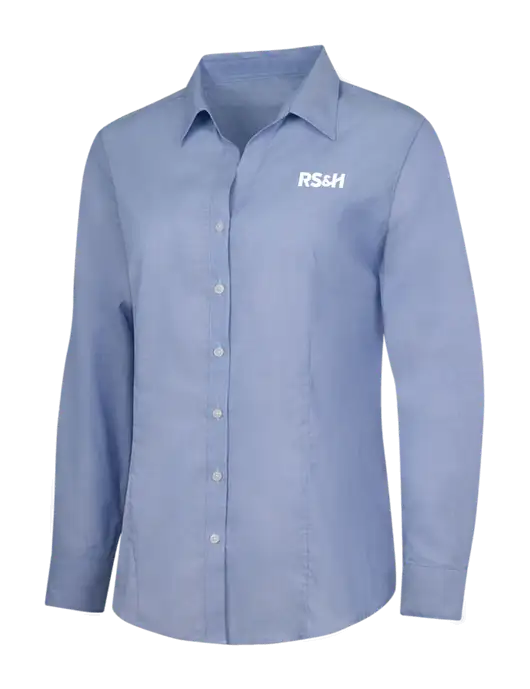 Light Slate Blue Womens Crosshatch Easy Care Shirt w/RS&H Logo