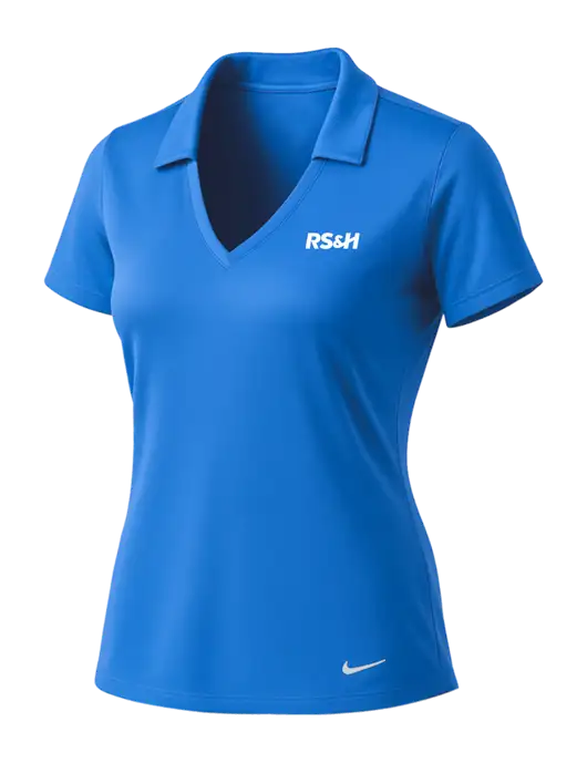 NIKE Carolina Blue Womens Dri-Fit Vertical Mesh Polo w/RS&H Logo