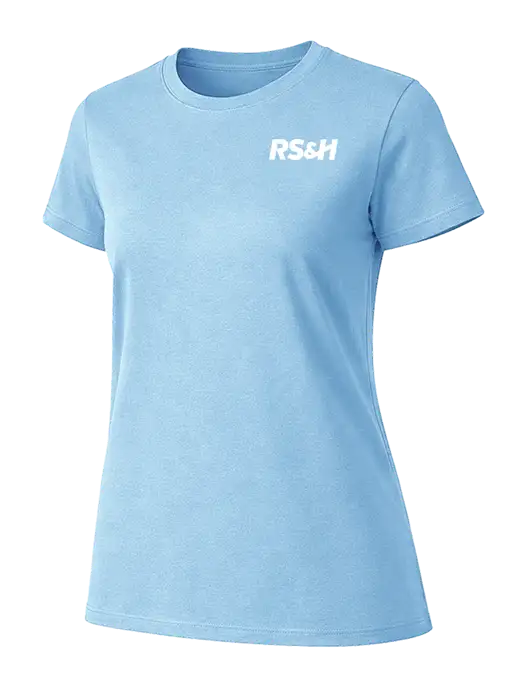 Womens Ring Spun Light Blue 4.5 oz T-Shirt w/RS&H Logo