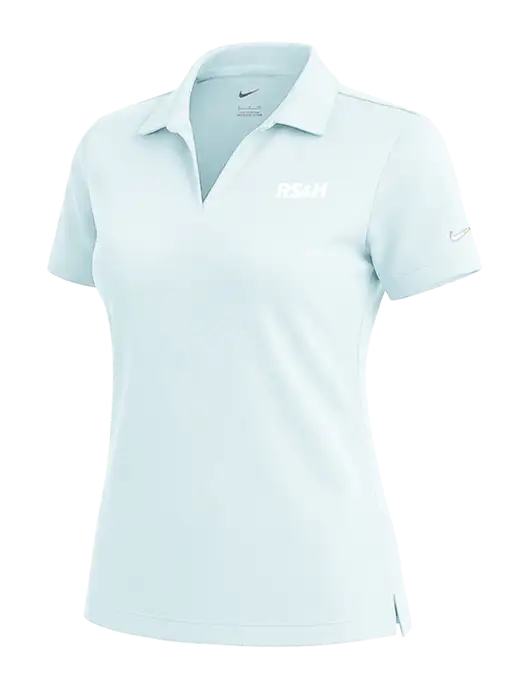 NIKE Very Light Blue Womens Dri-Fit Micro Pique Polo w/RS&H Logo