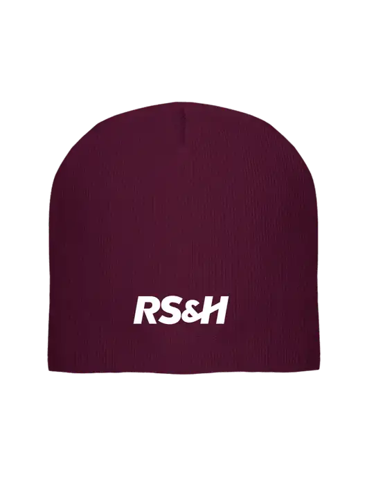 Solid Maroon Element Knit Beanie w/RS&H Logo