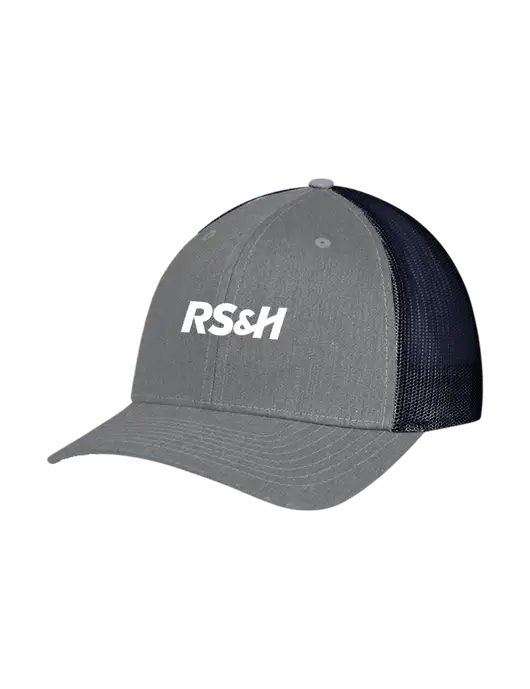 Richardson Adjustable Snapback Original 112 Trucker Cap Heather Grey w/Navy Mesh w/RS&H Logo