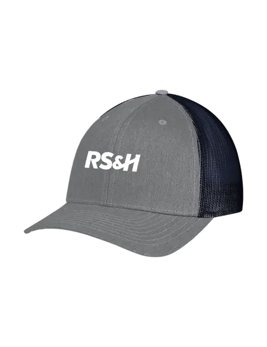 Richardson Adjustable Snapback Original 112 Trucker Cap Heather Grey w/Navy Mesh w/RS&H Logo