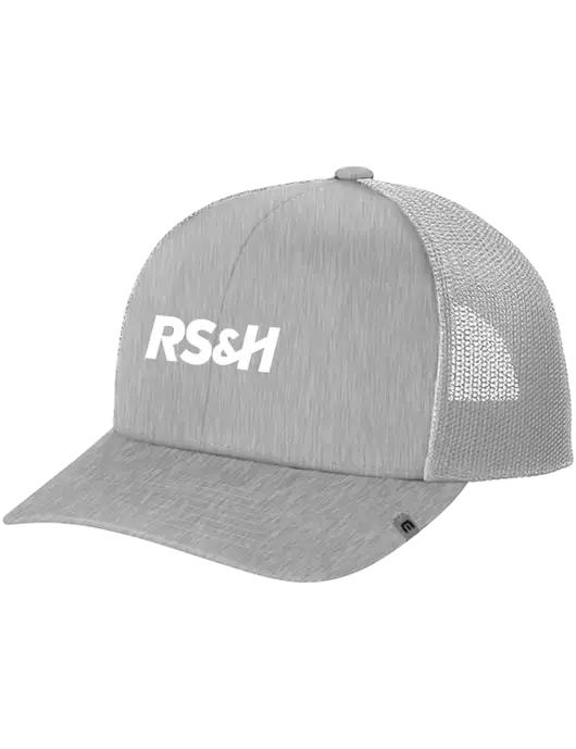 TravisMathew Light Medium Grey Heather Cruz Trucker Cap w/RS&H Logo