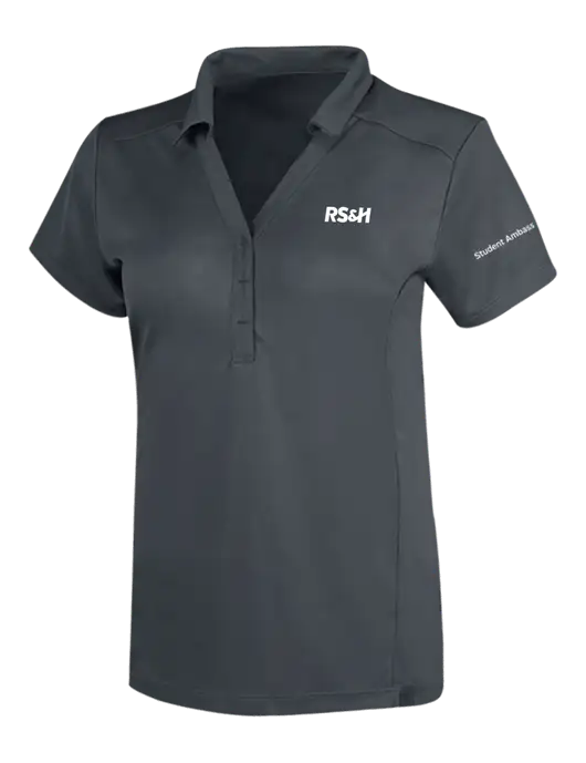 OGIO Dark Grey Womens Framework Polo w/RS&H Logo, RS&H Student Ambassador Logo