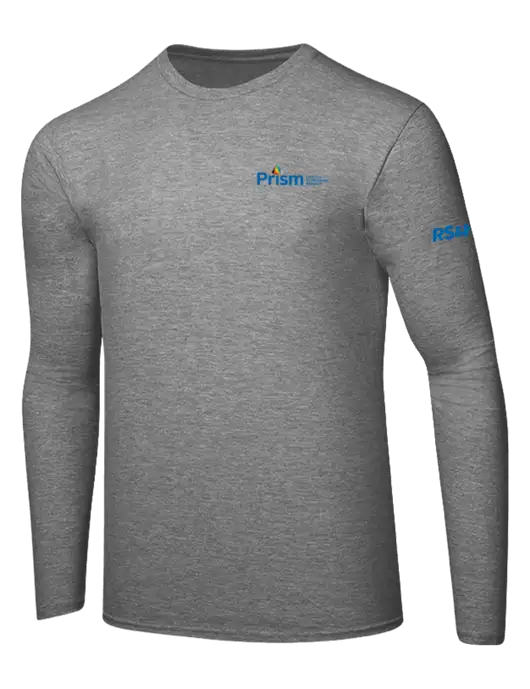 Ring Spun Light Heather Grey 4.5 oz Long Sleeve T-Shirt w/RS&H Prism Logo, RS&H Logo