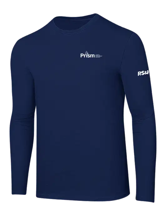 Ring Spun Navy 4.5 oz Long Sleeve T-Shirt w/RS&H Prism Logo, RS&H Logo