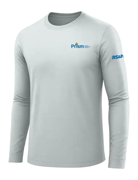 Long Sleeve Light Grey PosiCharge Competitor Tee w/RS&H Prism Logo, RS&H Logo