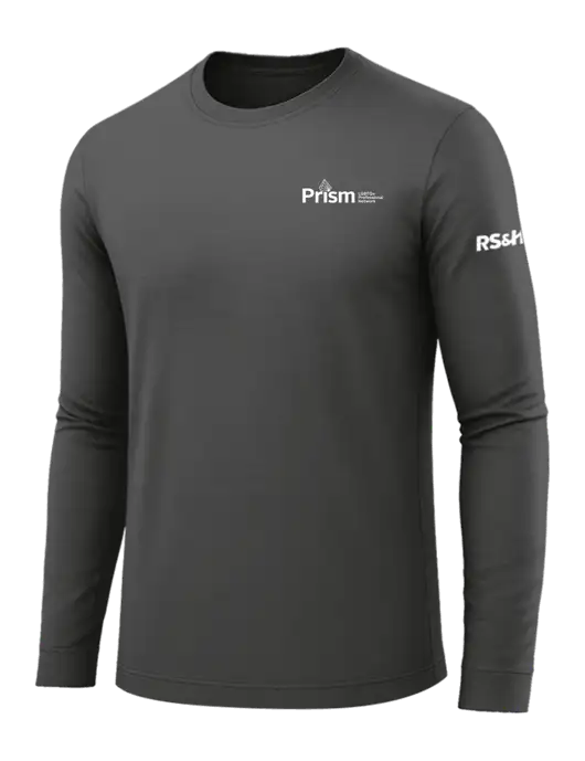 Long Sleeve Dark Grey PosiCharge Competitor Tee w/RS&H Prism Logo, RS&H Logo