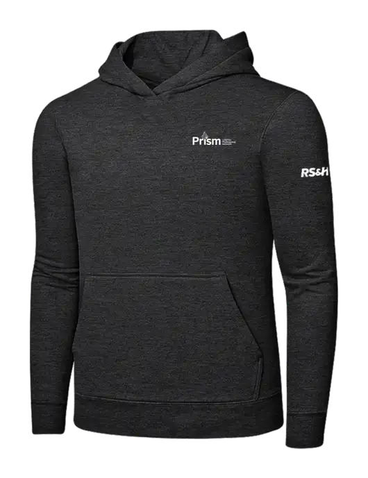 Dark Heather Grey 7.8 oz Ring Spun Hooded Sweatshirt w/RS&H Prism Logo, RS&H Logo