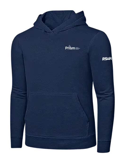 Navy 7.8 oz Ring Spun Hooded Sweatshirt w/RS&H Prism Logo, RS&H Logo