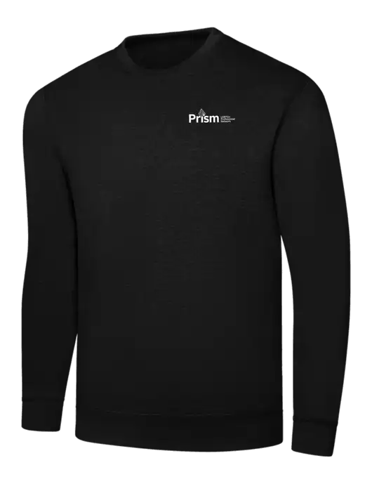 Black 7.8 oz Ring Spun Crew Sweatshirt w/RS&H Prism Logo