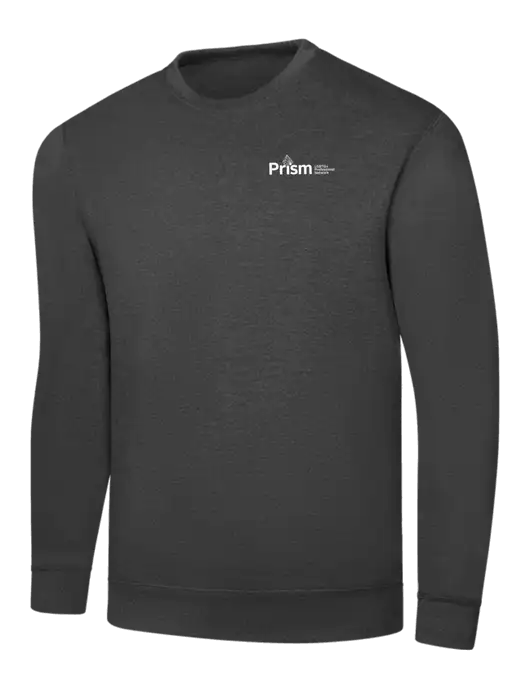 Dark Heather Grey 7.8 oz Ring Spun Crew Sweatshirt w/RS&H Prism Logo