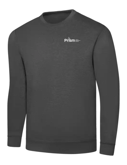 Charcoal 7.8 oz Ring Spun Crew Sweatshirt w/RS&H Prism Logo