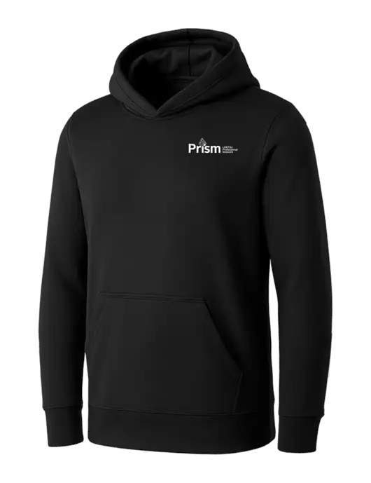 Womens Black Core Fleece Pullover Hooded Sweatshirt w/RS&H Prism Logo