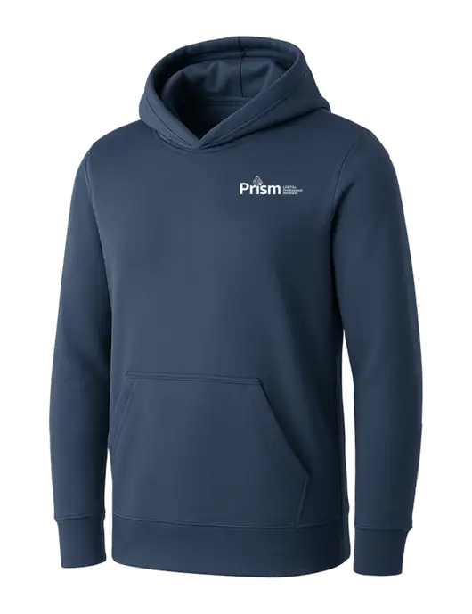 Womens Navy Core Fleece Pullover Hooded Sweatshirt w/RS&H Prism Logo