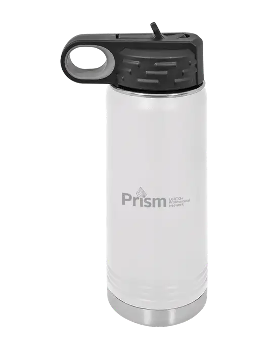 Polar Camel 20 oz Powder Coated White Vacuum Insulated Water Bottle w/RS&H Prism Logo, RS&H Logo