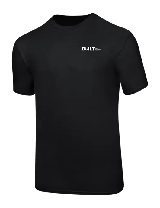 Ring Spun Jet Black 4.5 oz T-Shirt w/RS&H BUILT Logo