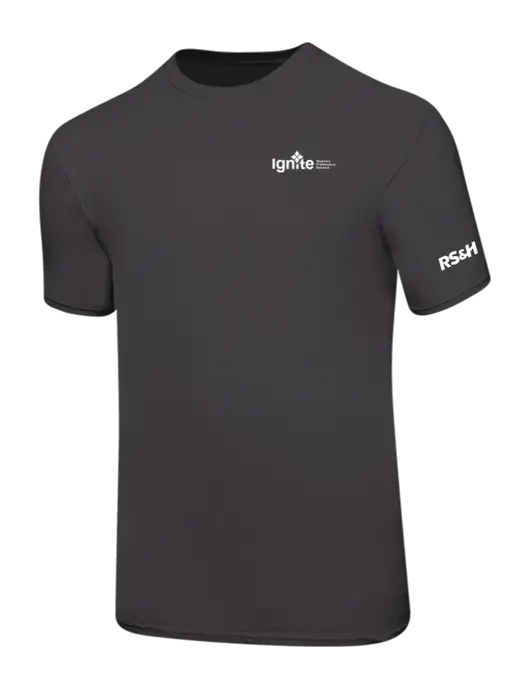Ring Spun Charcoal 4.5 oz T-Shirt w/RS&H Ignite Logo, RS&H Logo
