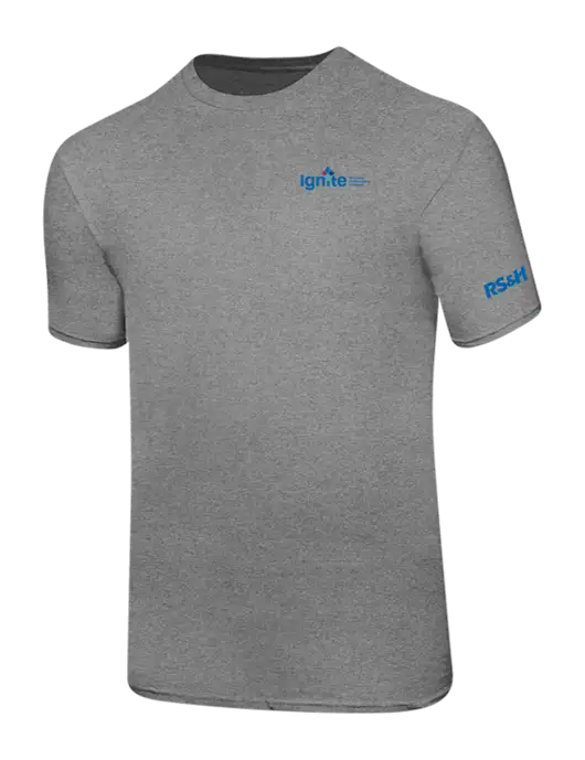 Ring Spun Light Heather Grey 4.5 oz T-Shirt w/RS&H Ignite Logo, RS&H Logo