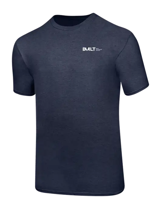 Ring Spun Heather Navy 4.5 oz T-Shirt w/RS&H BUILT Logo