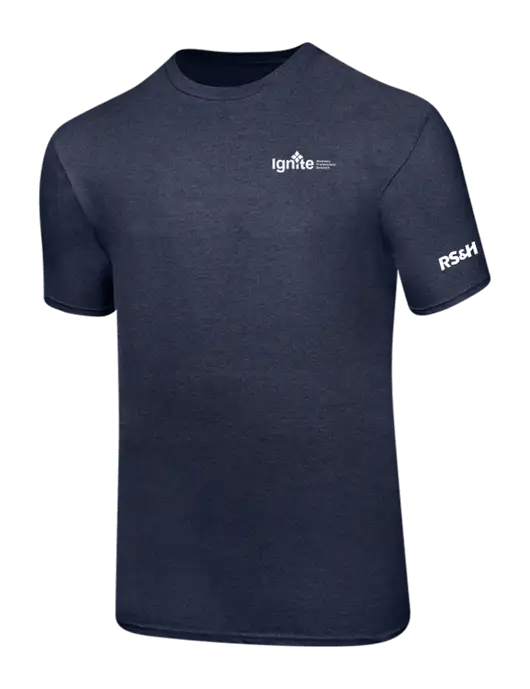 Ring Spun Heather Navy 4.5 oz T-Shirt w/RS&H Ignite Logo, RS&H Logo