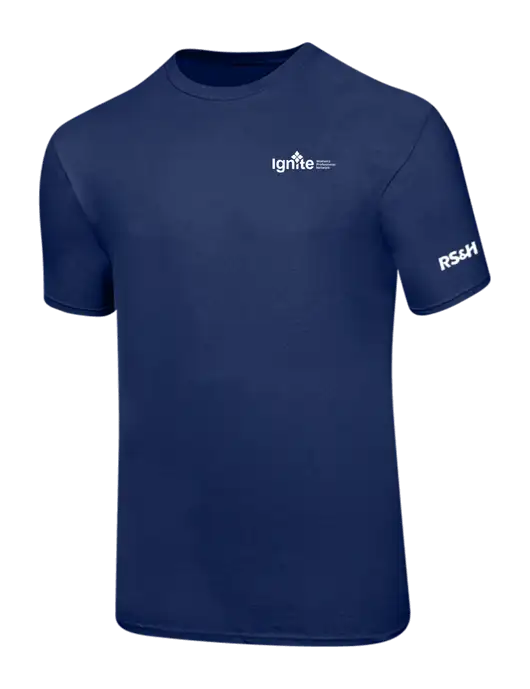Ring Spun Navy 4.5 oz T-Shirt w/RS&H Ignite Logo, RS&H Logo
