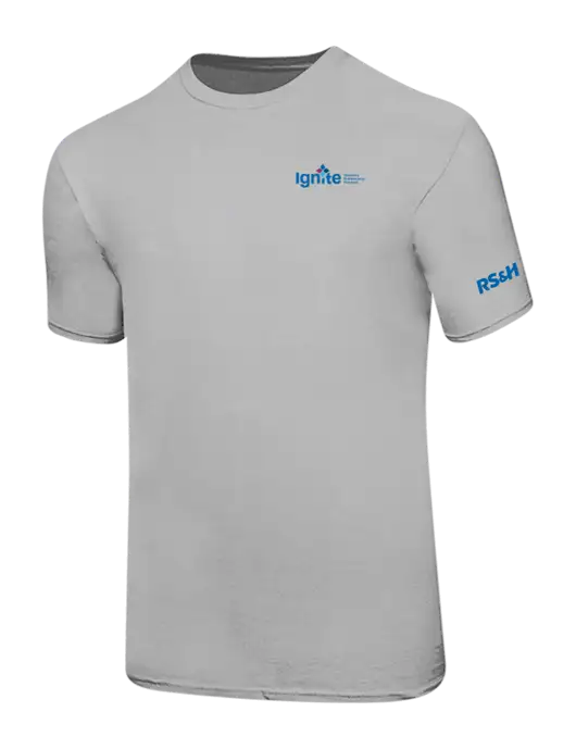 Ring Spun Silver 4.5 oz T-Shirt w/RS&H Ignite Logo, RS&H Logo