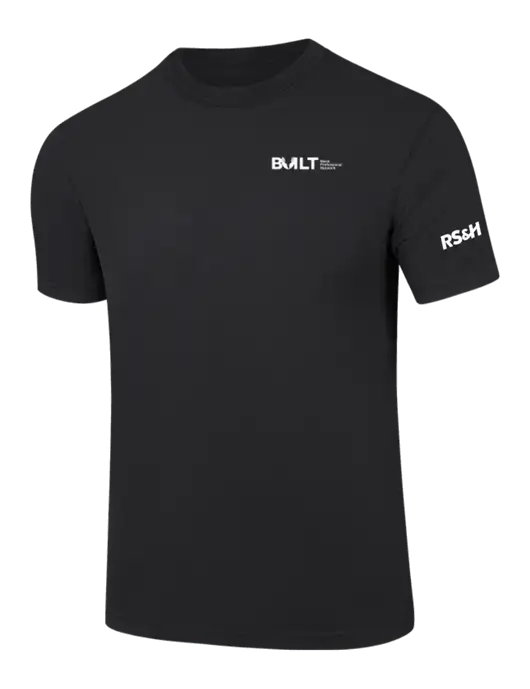 Comfort Colors 6.1 oz Black Heavyweight Ring Spun T-Shirt w/RS&H BUILT Logo, RS&H Logo