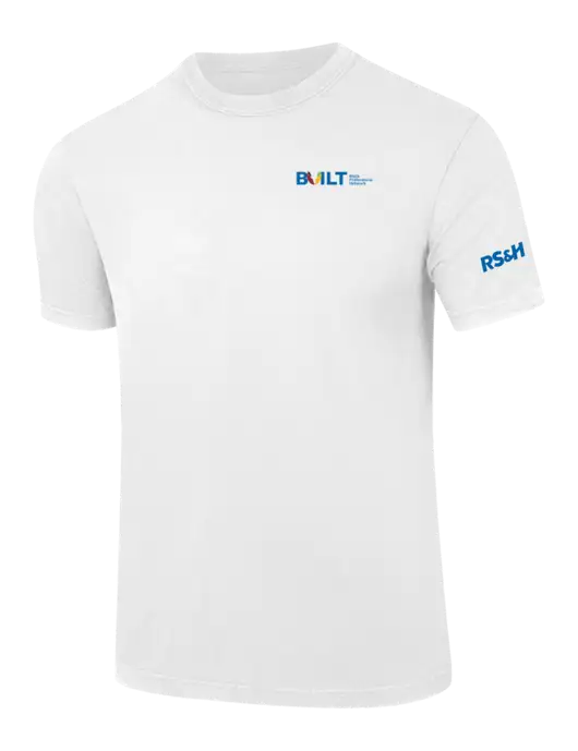 Comfort Colors 6.1 oz White Heavyweight Ring Spun T-Shirt w/RS&H BUILT Logo, RS&H Logo