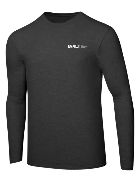 Ring Spun Dark Heather Grey 4.5 oz Long Sleeve T-Shirt w/RS&H BUILT Logo