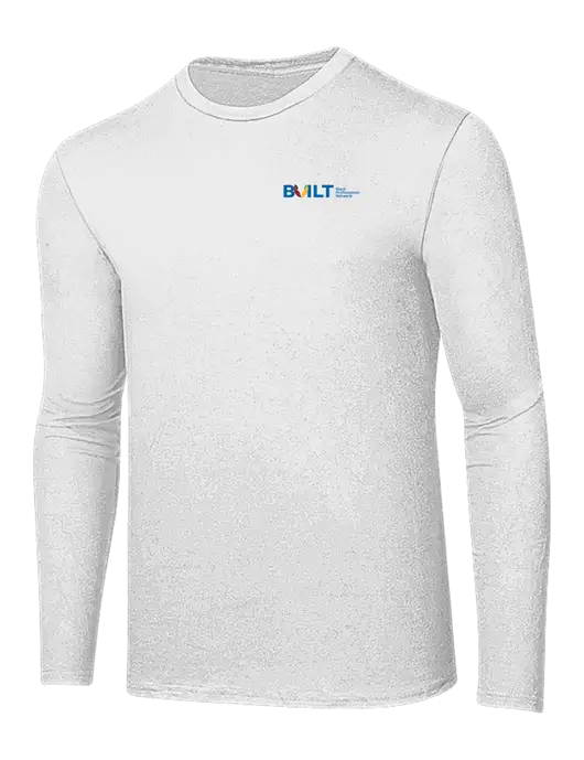 Ring Spun White 4.5 oz Long Sleeve T-Shirt w/RS&H BUILT Logo