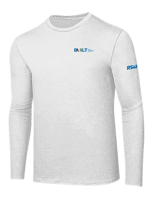 Ring Spun White 4.5 oz Long Sleeve T-Shirt w/RS&H BUILT Logo, RS&H Logo