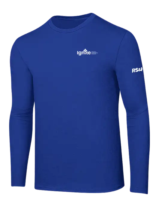 Ring Spun True Royal 4.5 oz Long Sleeve T-Shirt w/RS&H Ignite Logo, RS&H Logo
