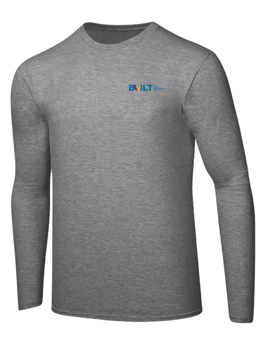 Ring Spun Light Heather Grey 4.5 oz Long Sleeve T-Shirt w/RS&H BUILT Logo