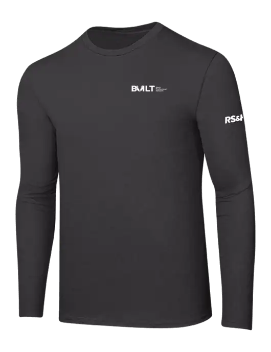 Ring Spun Charcoal 4.5 oz Long Sleeve T-Shirt w/RS&H BUILT Logo, RS&H Logo
