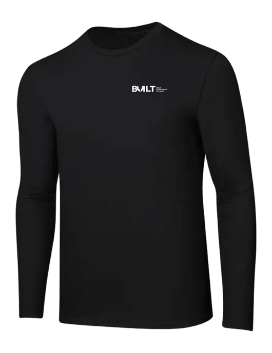 Ring Spun Jet Black 4.5 oz Long Sleeve T-Shirt w/RS&H BUILT Logo