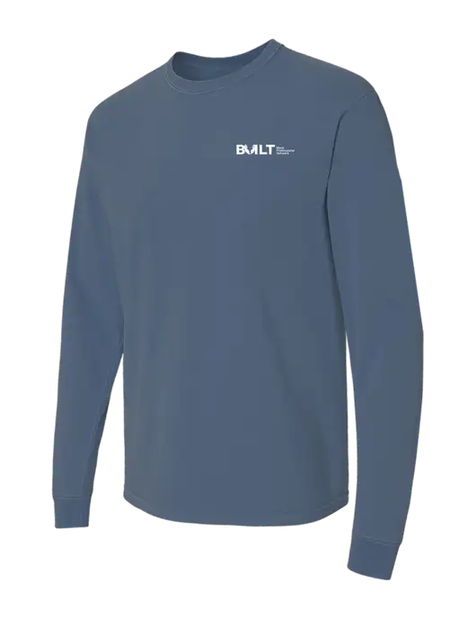 Comfort Colors Garment-Dyed Blue Slate Heavyweight Long Sleeve T-Shirt w/RS&H BUILT Logo