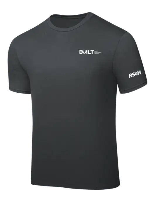 Dark Grey PosiCharge Competitor Tee w/RS&H BUILT Logo, RS&H Logo