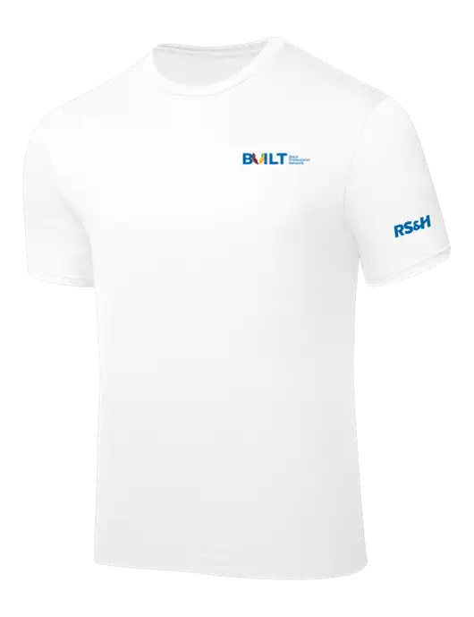 White PosiCharge Competitor Tee w/RS&H BUILT Logo, RS&H Logo