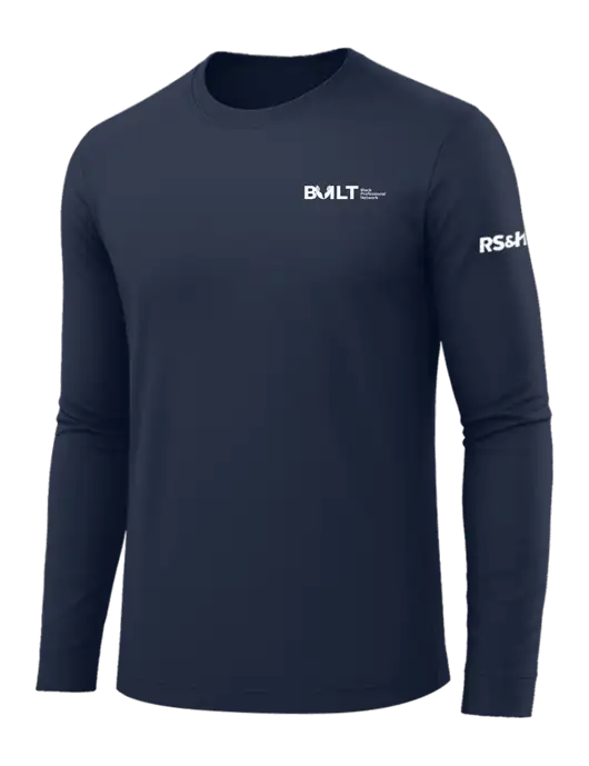 Long Sleeve Navy PosiCharge Competitor Tee w/RS&H BUILT Logo, RS&H Logo