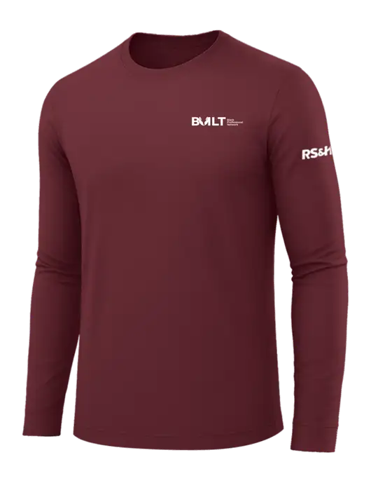 Long Sleeve Maroon PosiCharge Competitor Tee w/RS&H BUILT Logo, RS&H Logo