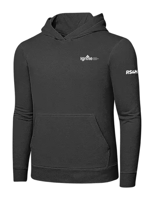 Charcoal 7.8 oz Ring Spun Hooded Sweatshirt w/RS&H Ignite Logo, RS&H Logo